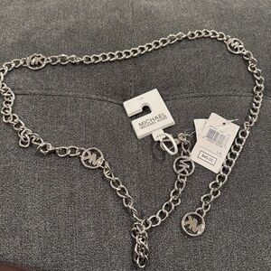 NWT Michael Kors Silvertone Metal Belt Chain L/XL